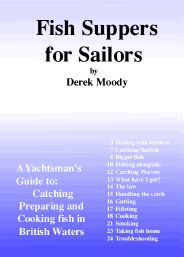 The cover of Fish Suppers for Sailors in shades of blue